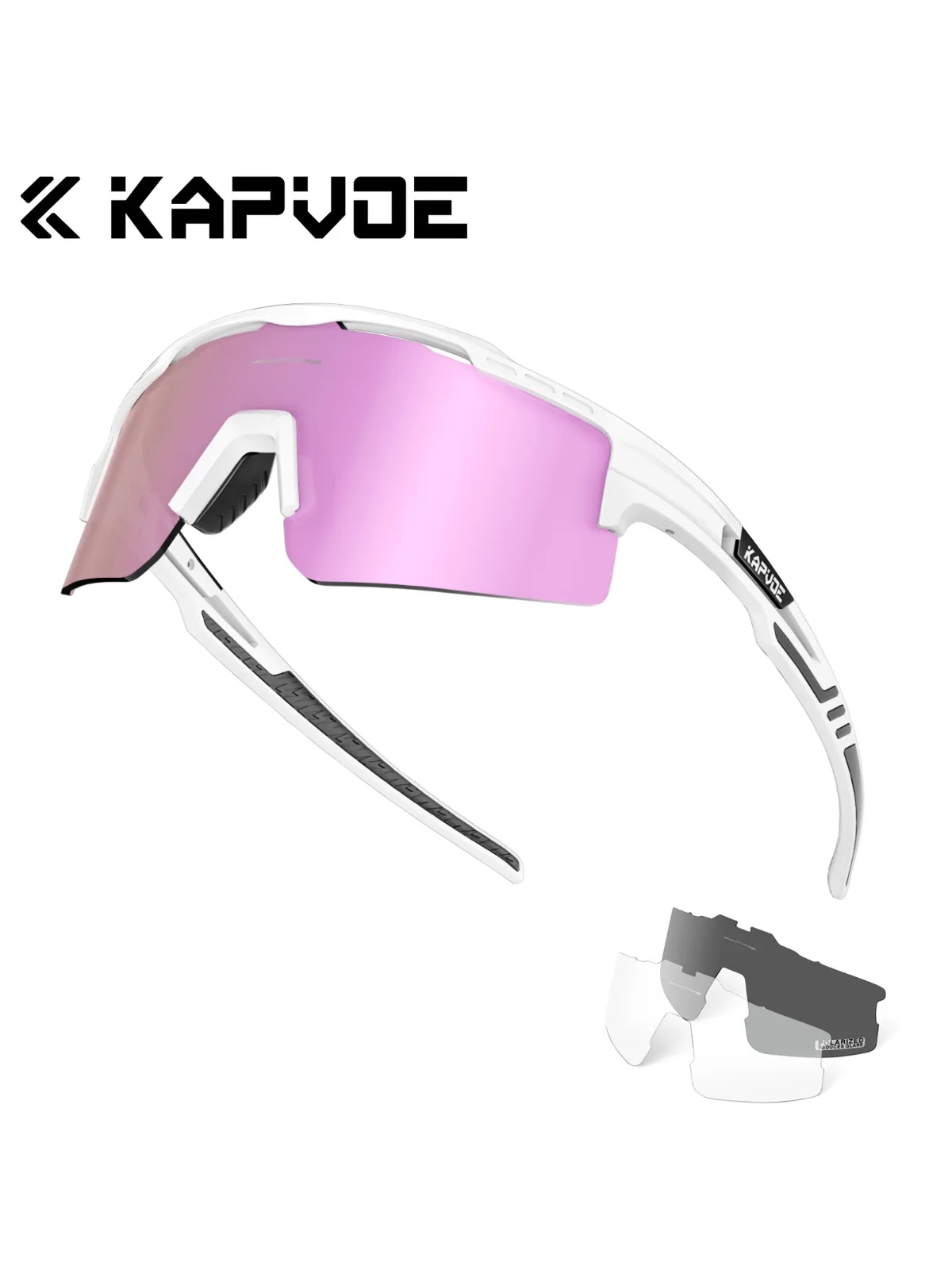 AliExpress kapvoe Kapvoe 3lens Sports Sunglasses Fashion Goggles Cycling Glasses MTB Riding Skating Sunglasses UV400 Man Woman Bike Eyewear
