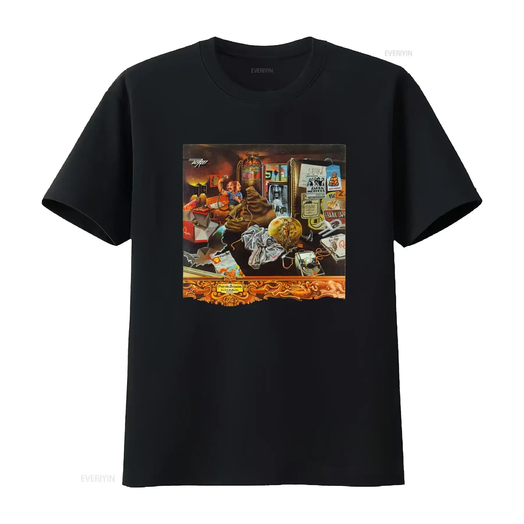 Camiseta vintage Over Nite Sensation Classic Frank Zappa The Mothers of Invention, estilo rock, ligeramente transpirable, con efecto lavado.