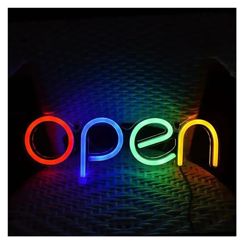 Business Sign Open Neon Night Light For Shop Window Restaurant Personalized Decoration Hanging Lamp 15cmx40cm