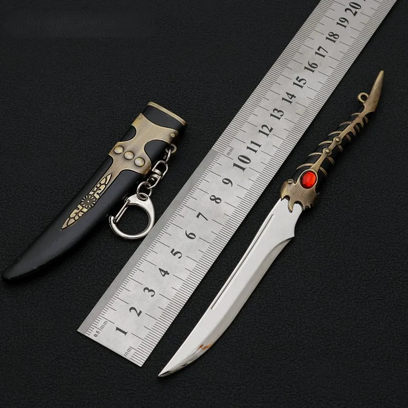 Portachiavi Dragonfang Mini Dagger 18CM Accessorio portachiavi fantasy Guardiani dei troni in metallo antico