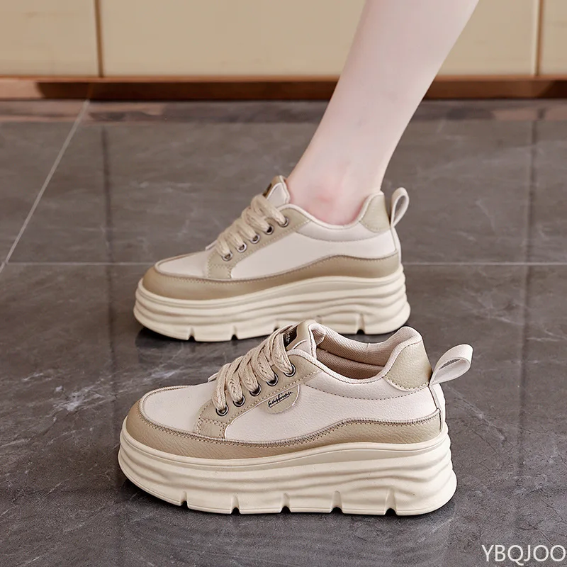 新しいファッショナブルな多用途カラーブロックレディースシューズ春秋厚底耐摩耗性スニーカーカジュアル通気性シューズ