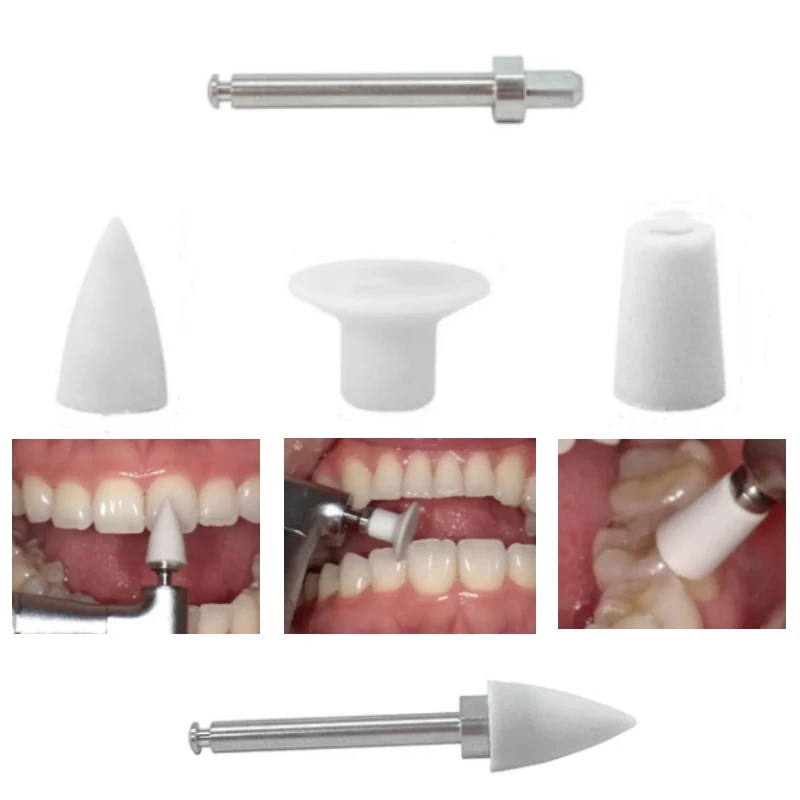 Mandril Dental de 4 piezas, mango de herramienta rotativa de vástago RA de acero inoxidable CA de 2,35mm para pulidor compuesto de silicona, pieza