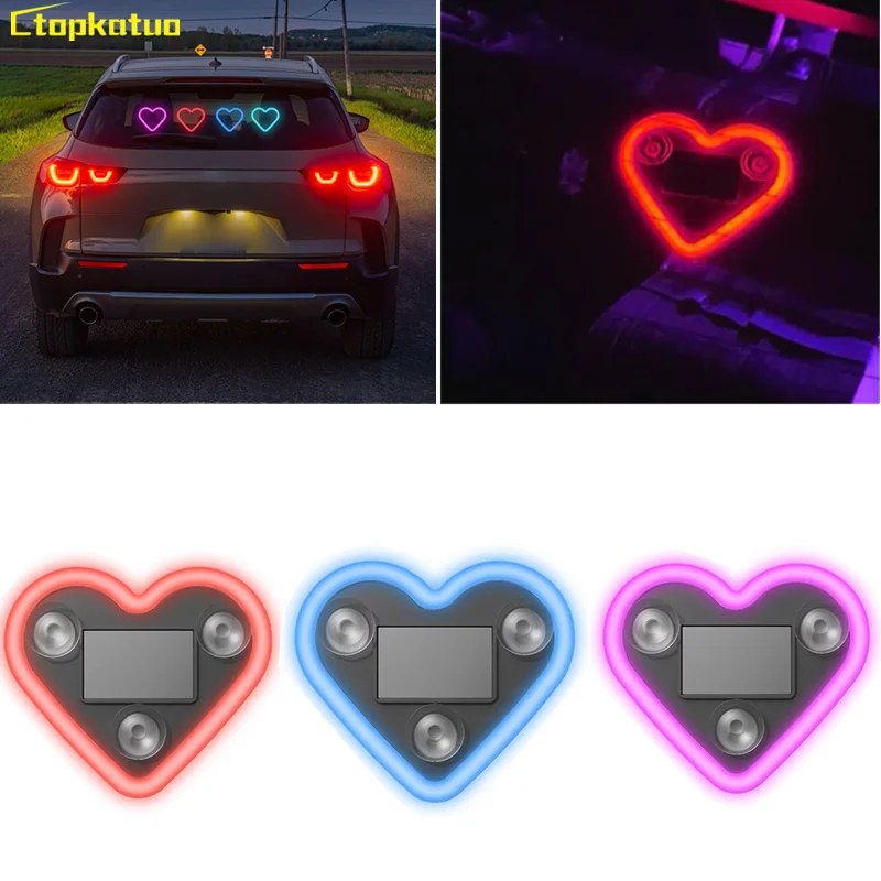 

Hot Solar Heart-shaped Car Light Front Rear Side Windshields LED Atmosphere Light Decoration Triangle Window Ambient Lighting