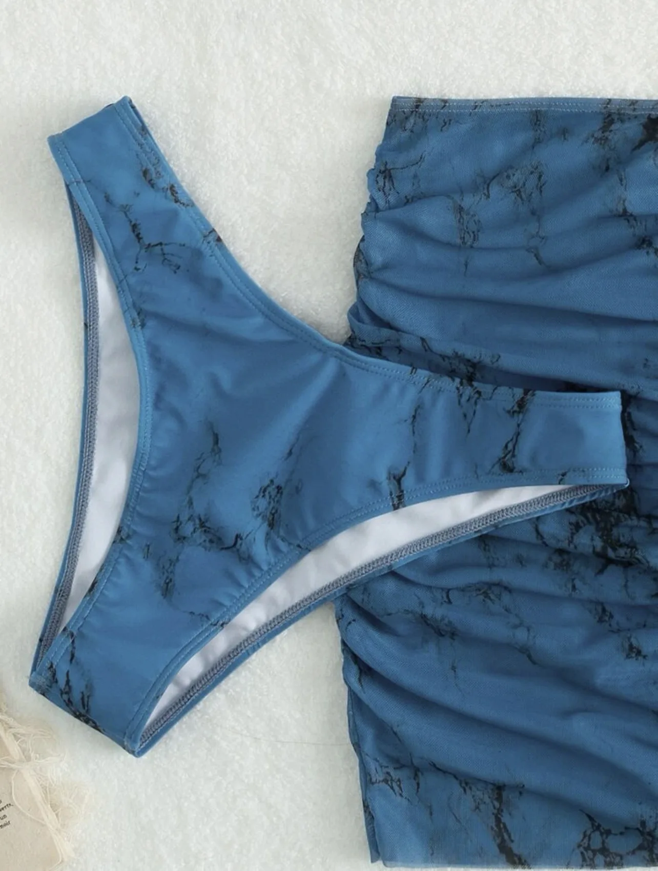 セクシービキニセット タイトメッシュプリント カバーアップ 大人用水着 スプリットデザイン スポーツウェア 中国本土から発送 クロスボーダー商品