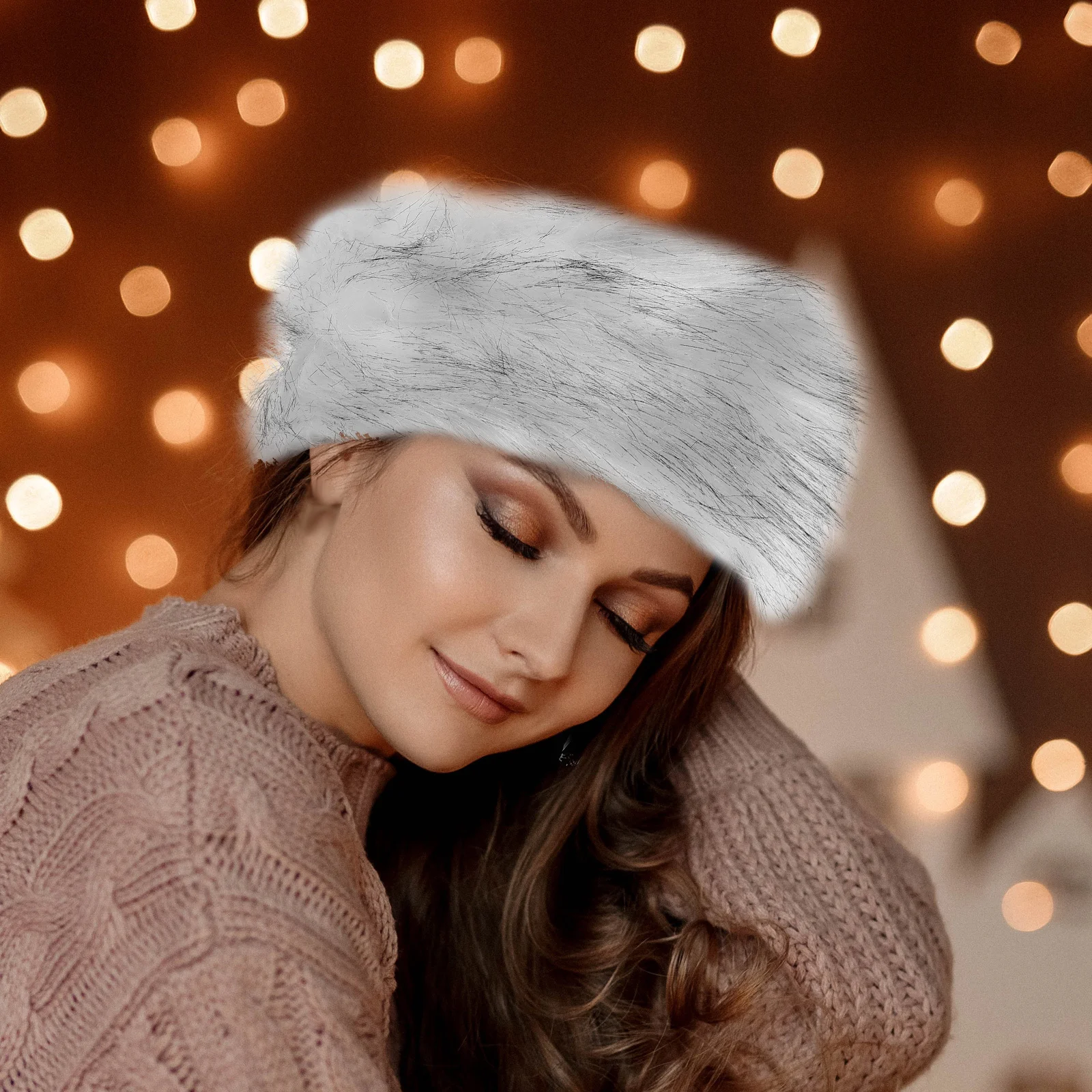 عصابة رأس شتوية دافئة مصنوعة من مادة صناعية، ربطة شعر ناعمة الملمس للطقس البارد، مقاومة للرياح، لتدفئة الأذن، وظيفية وعصرية #3