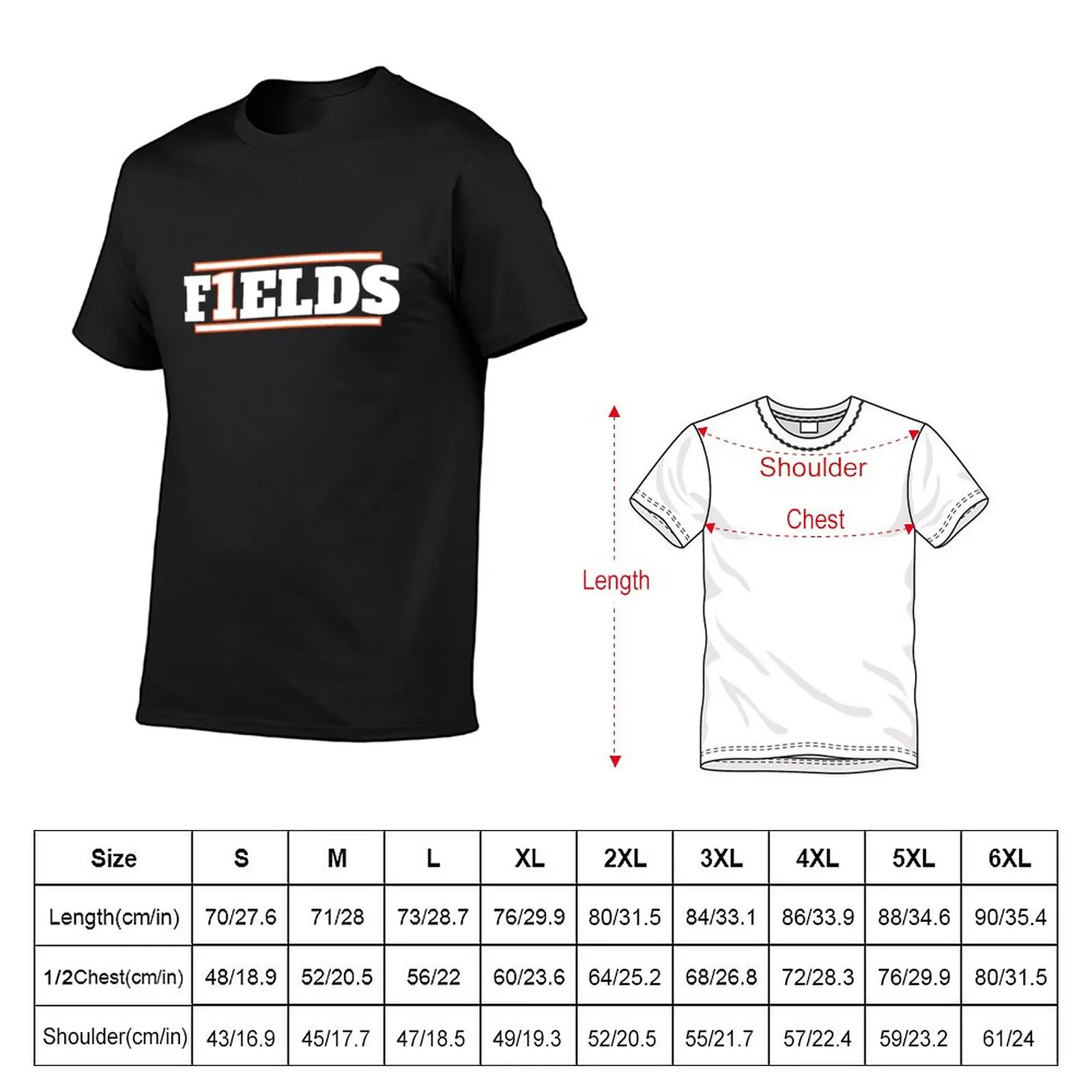 New Justin fields bears football T-Shirt new edition t shirt man clothes korean fashion heavyweight t shirts mens workout shirts