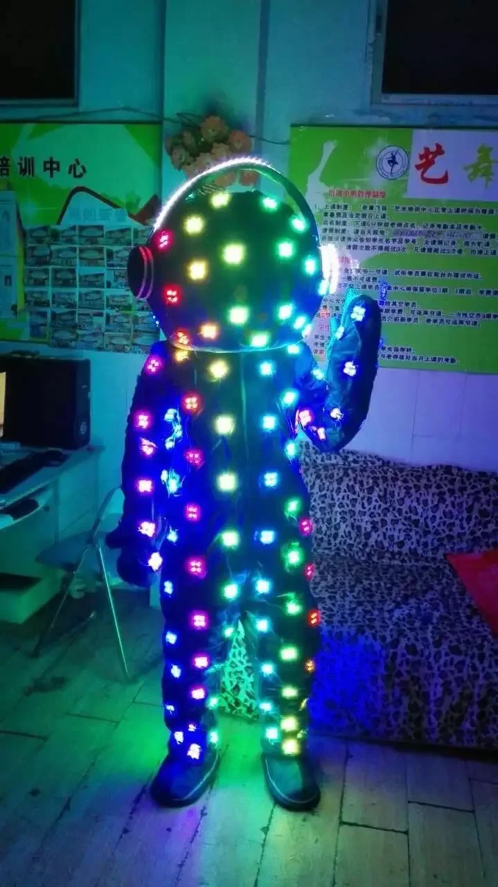 LED Suit DJ Costumes Clothes LED Lights Luminous Stage Disc Dance Performance Show Dress for Night Club Party