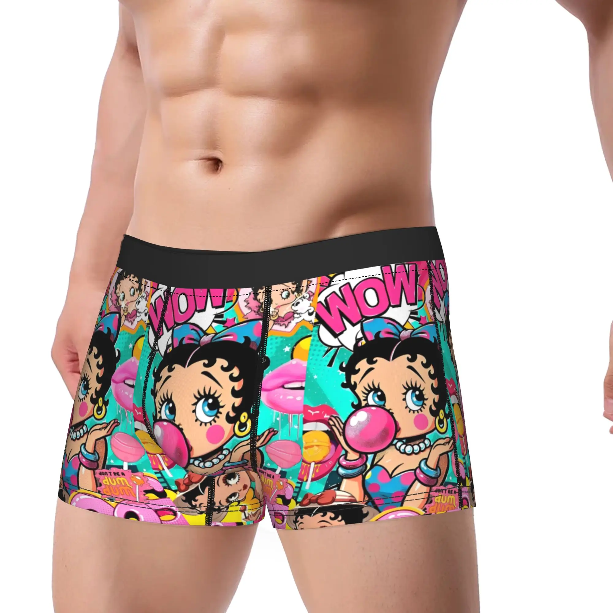 

Мужское нижнее белье B-Bettys с героями мультфильмов, кукольные трусы-боксеры с юмором, шорты, мужские трусы из полиэстера, M-XXL