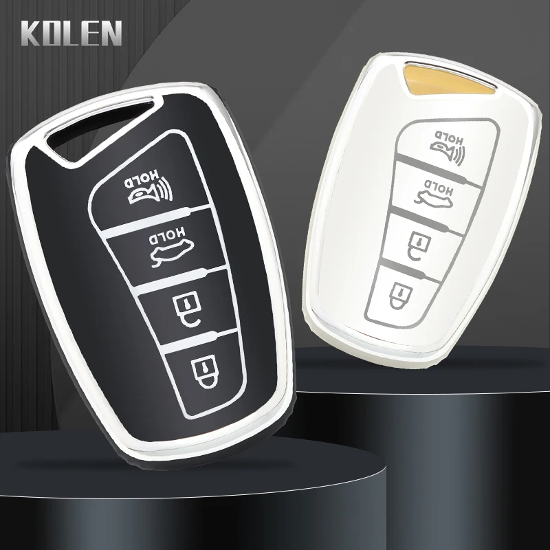 TPU Car Smart Key Case Cover Shell For Hyundai Santa Fe Sport IX45 Equus Centennial Genesis G80 Grandeur HG Azera 3DM Sedan IX35