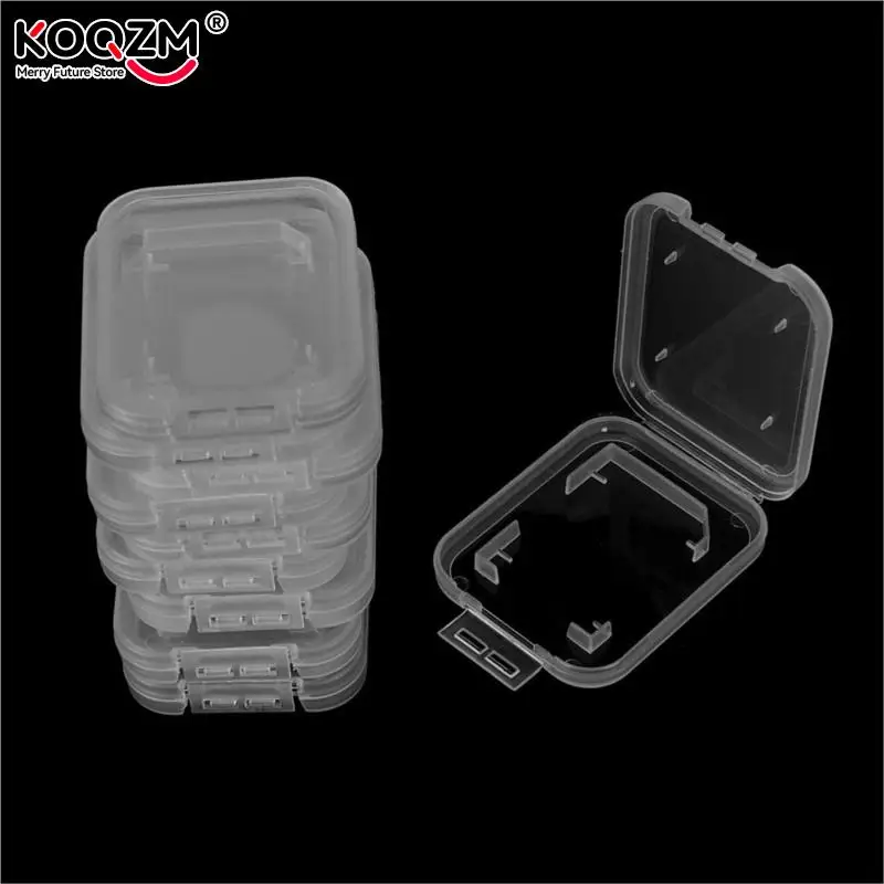 10Pcs For SD SDHC Memory Card Case Holder Protector Transparent Plastic Box Storage