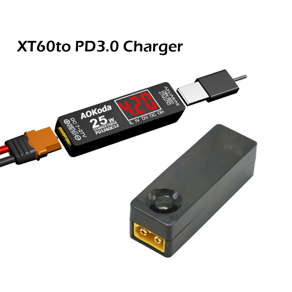 

Power Converter Adapter AOKoda PD3.0 Quick Charger Lipo Battery xt60 To USB For Smartphone Tablet PC Phone DIY Part