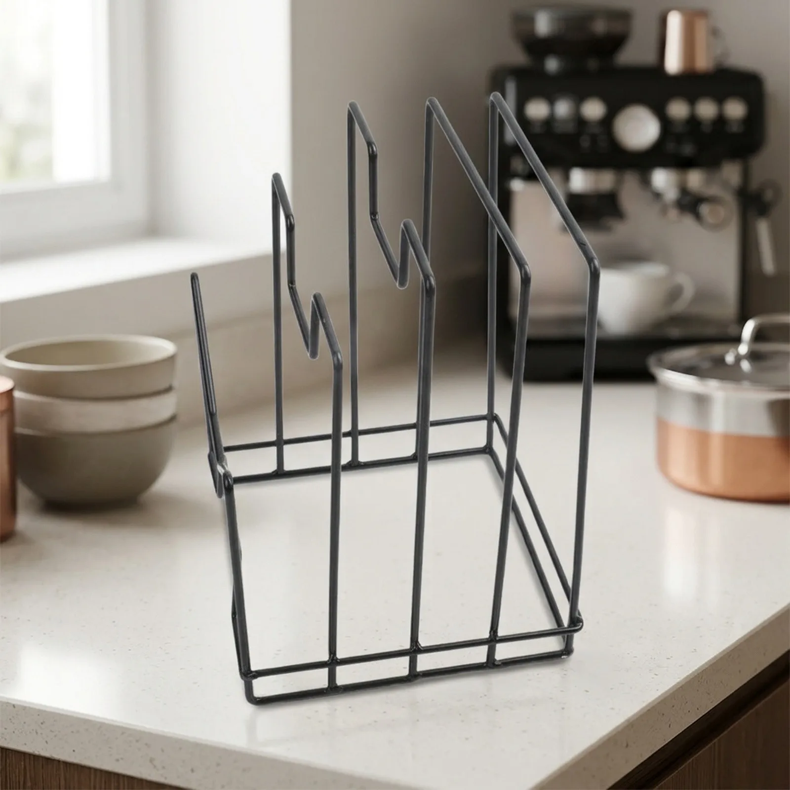 Kitchen Countertop Cutting Board Holder Kitchen Iron Countertop Rack Spacious Storage Sturdy Iron Art Material
