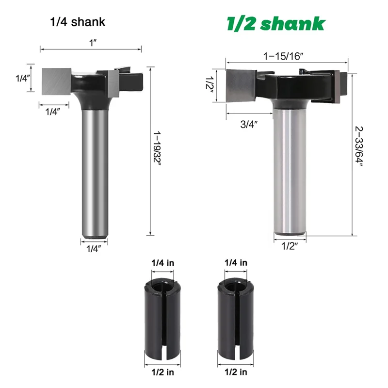 CNC Spoilboard Surfacing Router Bits Black Alloy Cutting Diameter Dado And Planer Router Bits For Woodworking-LICG