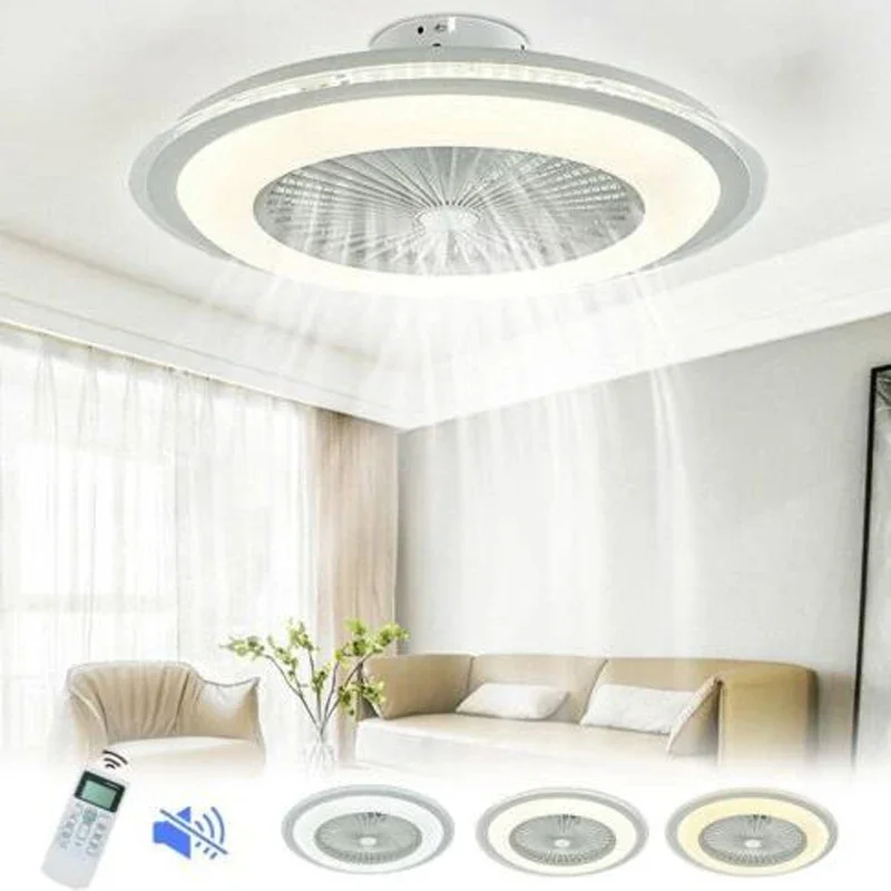 Imagem -03 - Ventilador de Teto com Luz Led Bladaless e Dimmable Selagem Fan Lâmpada Remota Home Decor Lustre para Sala Quarto Houseuse 23 em