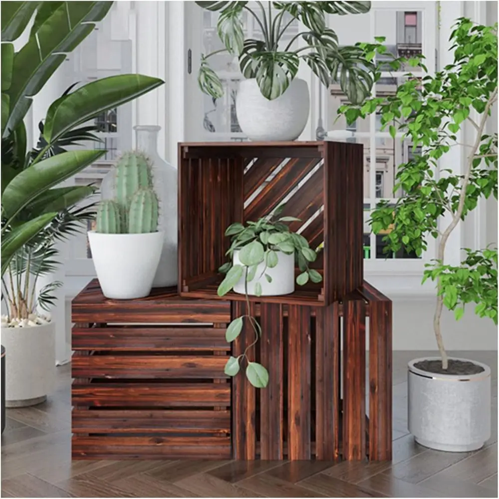 

Outdoor Brown Potting Bench: 40cm Garden Work Station for Planting and Potting