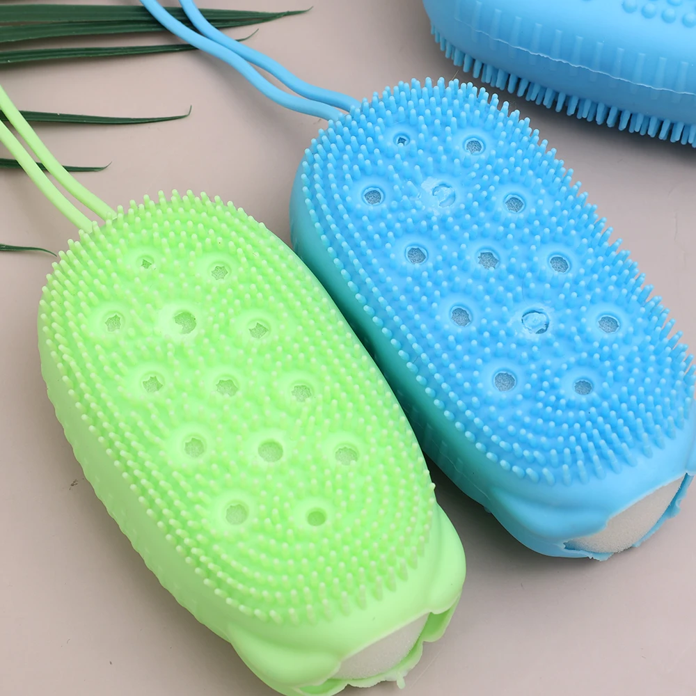 Zeepschuimende Siliconen Badborstel Body Scrubber Douche Exfoliërende Scrub Spons Bubbelbad Borstel Massager Huid Reiniger Reiniging