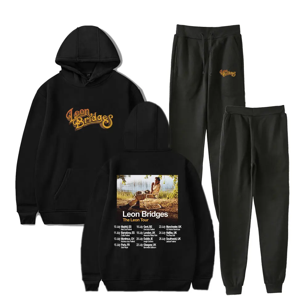 

Leon Bridges The Leon Tour толстовки брюки для бега Merch унисекс модные стильные модные толстовки с длинными рукавами
