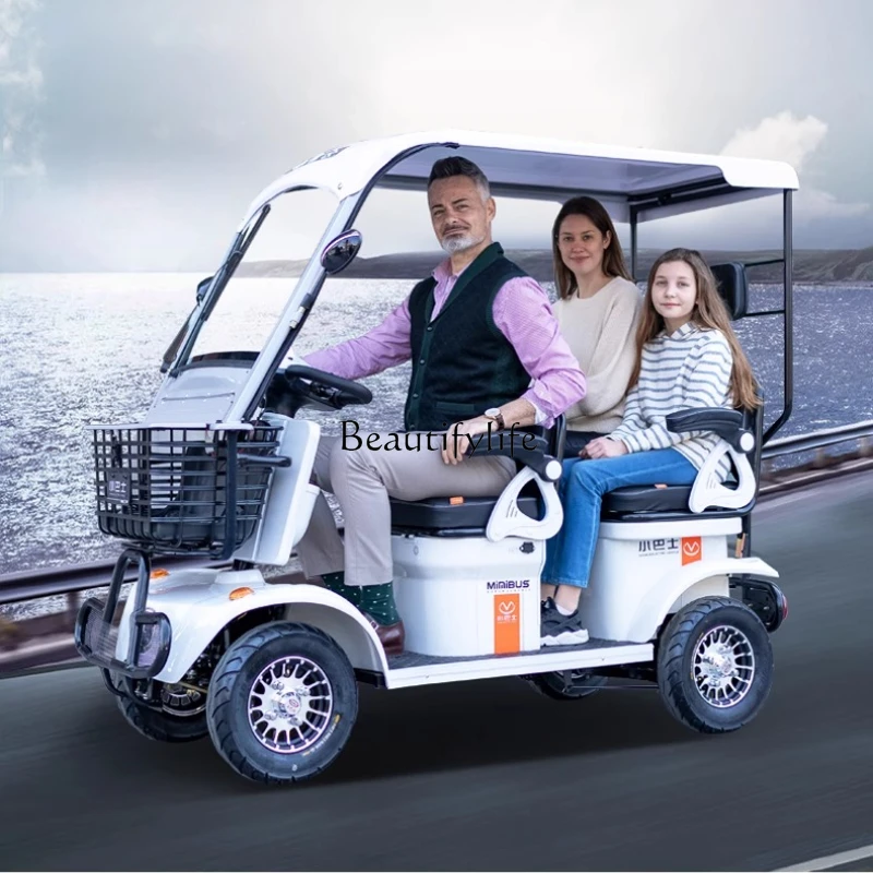 

E6 elderly scooter electric four-wheel household battery car with shed