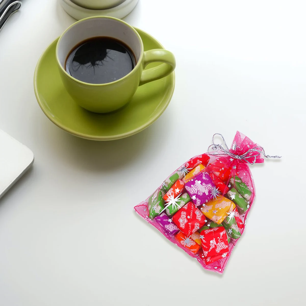 

50Pcs Drawstring Gift Bags Star Pattern Lovely Candy Packaging Eco-Friendly Snack Storage Pouches Multipurpose Bags