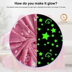 150cm Winter Blanket Glow Dark Star Pattern Comfortable Touch Pink Fleece Blanket Thanksgiving