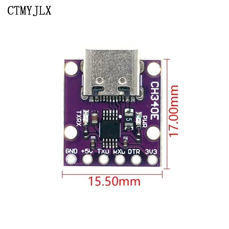 5pcs CH340E MSOP10 USB to TTL Serial Converter, 5V/3.3V Alternative CH340G Module TYPE-C Interface For Arduino DIY Electronic