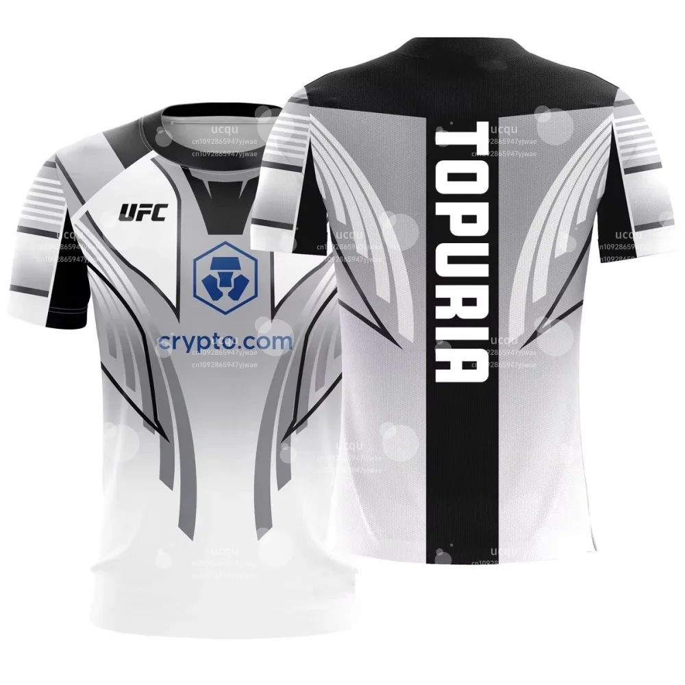جديد 2025 Ufc القتال ليلة توبوريا تي شيرت رجالي ملابس رياضية مختلطة فنون الدفاع عن النفس التدريب تي شيرتات قصيرة الاكمام الرجال تنفس