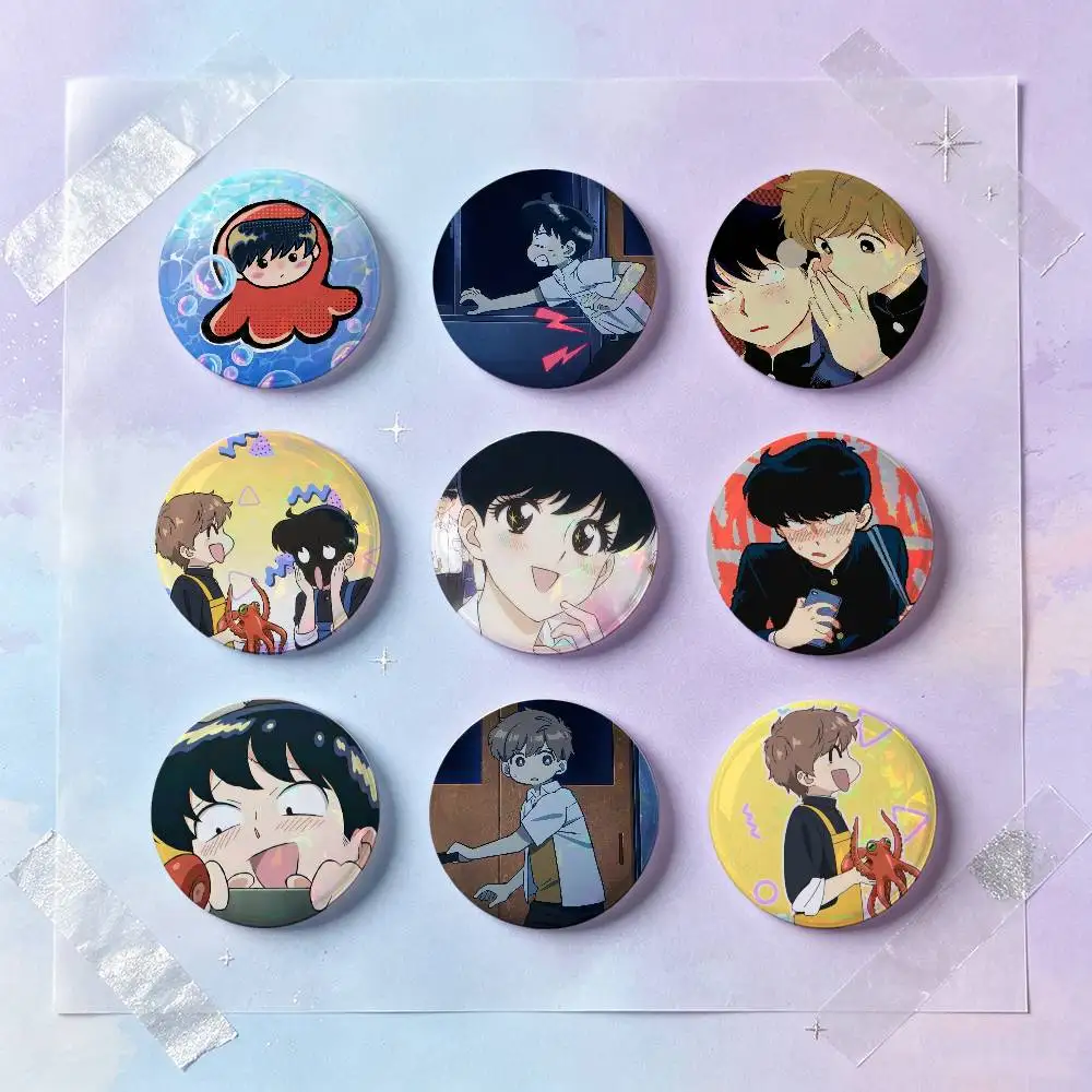 Niedliche Anime Go For It Nakamura Abzeichen 25 32 44 58 75 mm Runde Cosplay-Pins Taschendekoration für Fans, Sammler, Freunde, Geschenke, Brosche, Souvenir