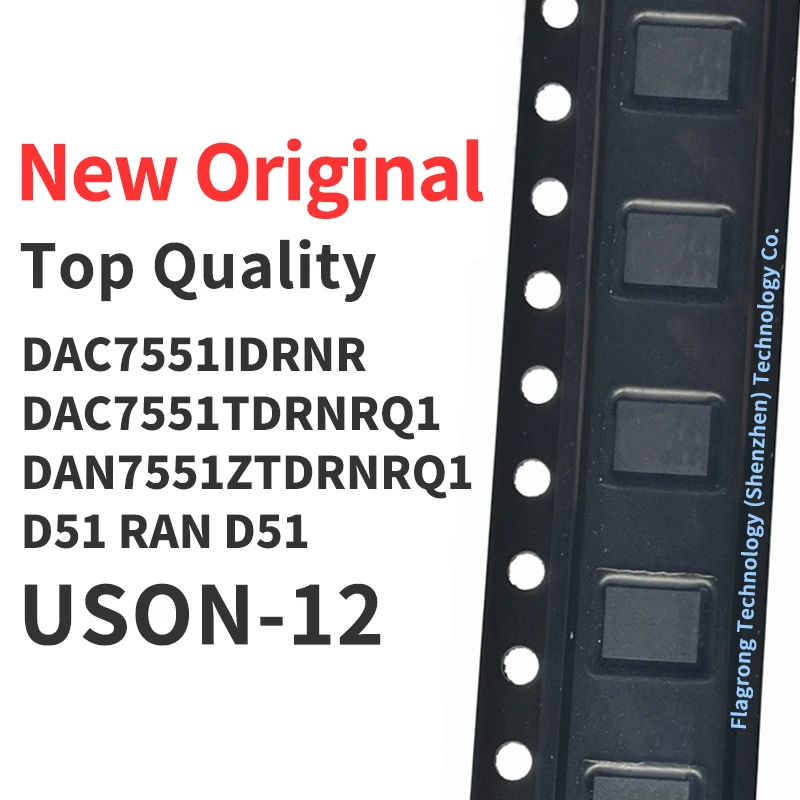 1 Piece DAC7551IDRNR DAC7551TDRNRQ1 DAN7551ZTDRNRQ1 Silkscreen D51 RAN D51 USON-12 Chip IC New Original