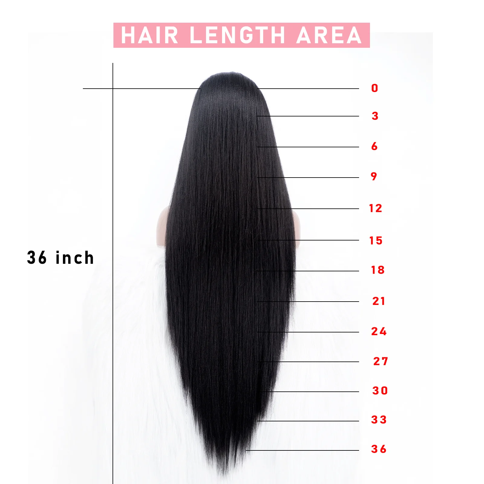 13x3 Synthetic HD Transparent Lace Front Wig for Women 36 Inch Bone Straight Heat Resistant Lace Frontal Wigs with Baby Hair