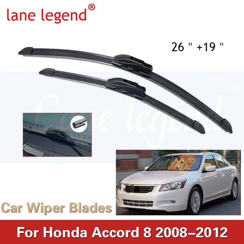 

For Honda Accord 2008 2009 2010 2011 2012 Front Wiper Blades Brushes Cutter Accessories U J Hook