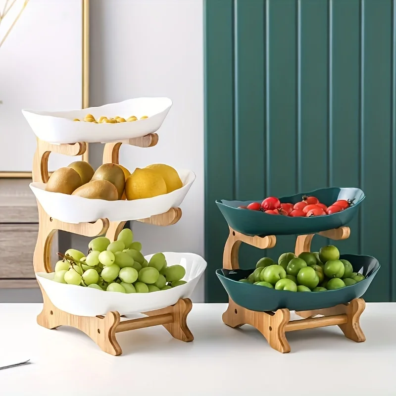 Creative Three-Iayer Plastic Fruit Tray For Iiving Room Home Use Snack Fruit And Snack storage Candy Tray New Model