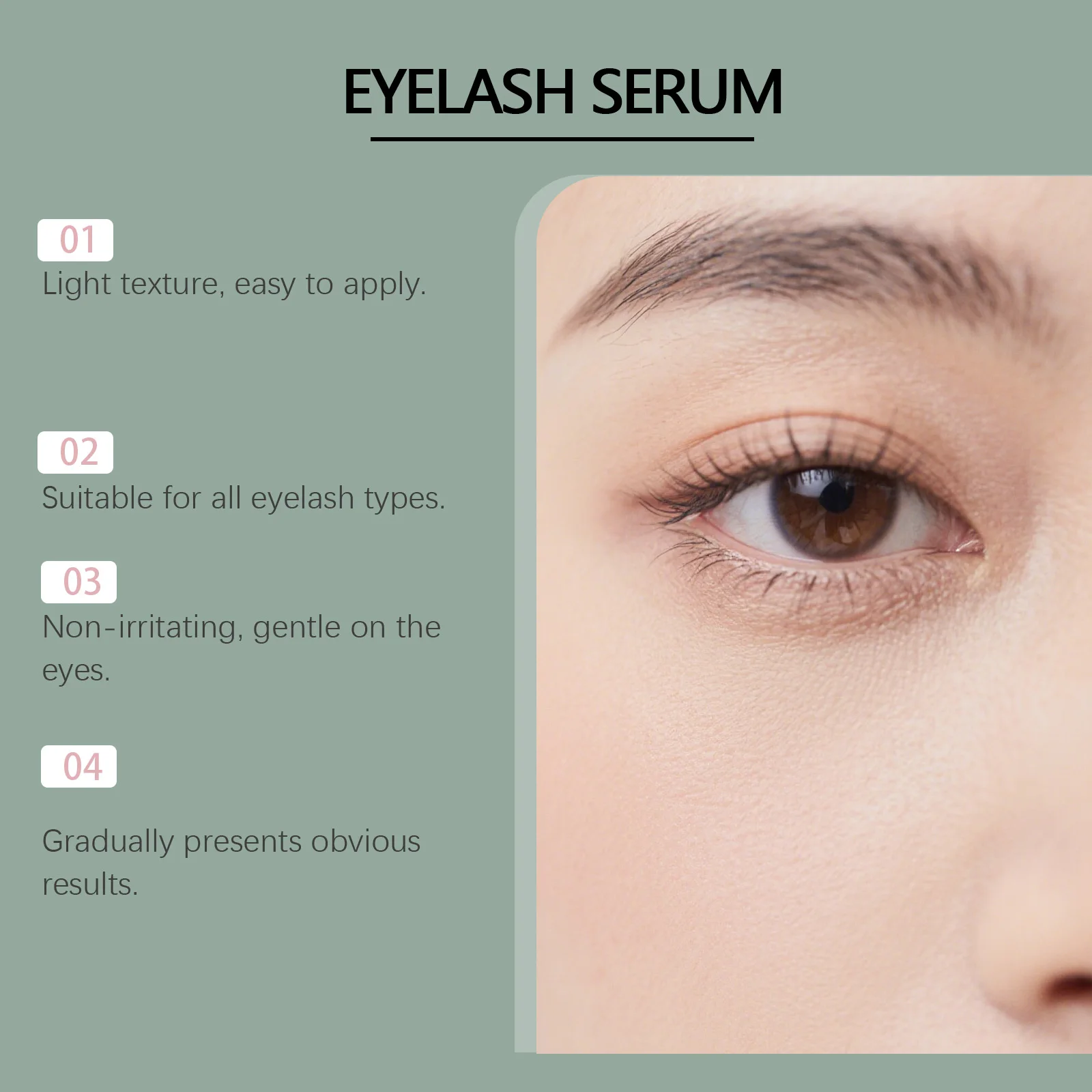 まつげコンディショニングセラム - 優しい処方、まつげをボリュームアップ、まつげと眉毛の根元に潤いを与え、毎日のケア