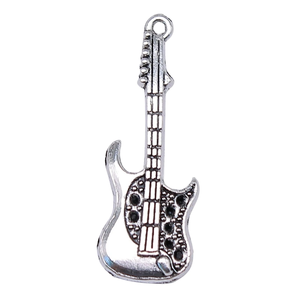 WYSIWYG 10pcs 36x12mm Instruments Guitar Charm Pendants For Jewelry Making Guitar Setting Pendants Charm Guitar