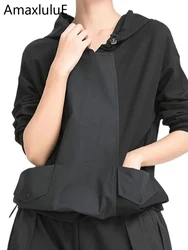 Amax luluE European Style Ladies Summer Black Sweatshirts Womens Leisure Punk Fashion Hoodies Hooded Vintage Oversized Clothes