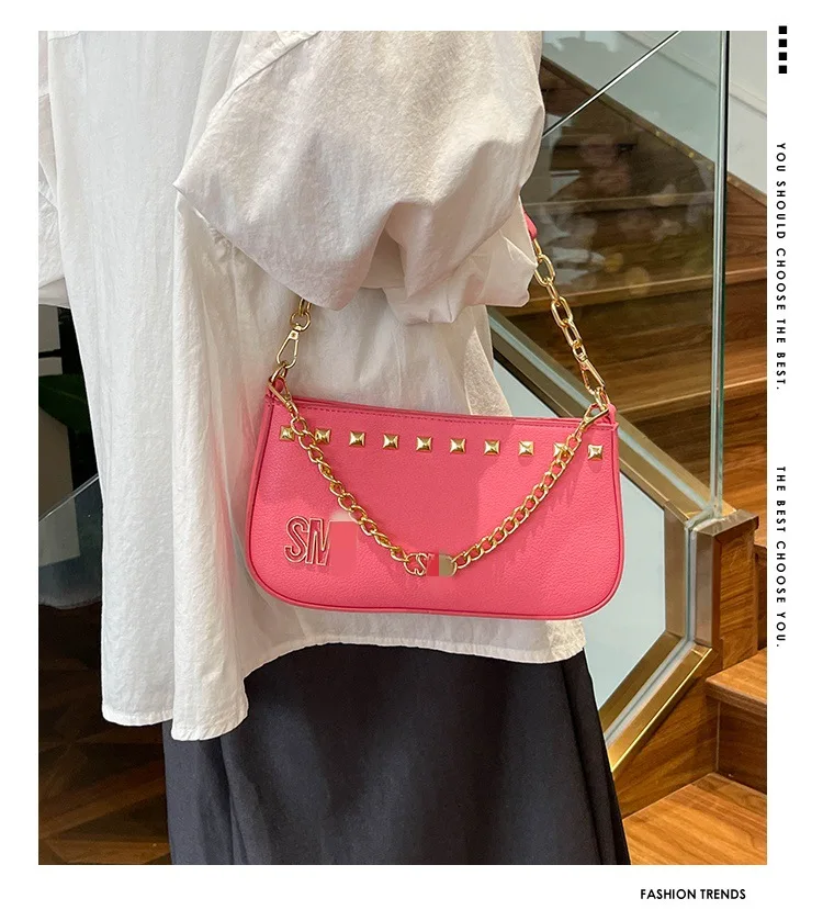 

2025 Stylish Chain Strap Shoulder Bag - Trendy Square Crossbody Purse for Women, Versatile Handbag & Underarm Clutch