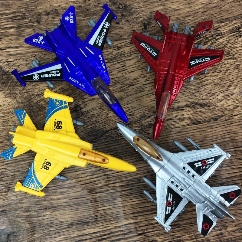 Children's Pull Back Car Toys Educational Toy Plastics Combat Aircraft Aviation Military Model Inertia Toys Kids Birthday Gifts