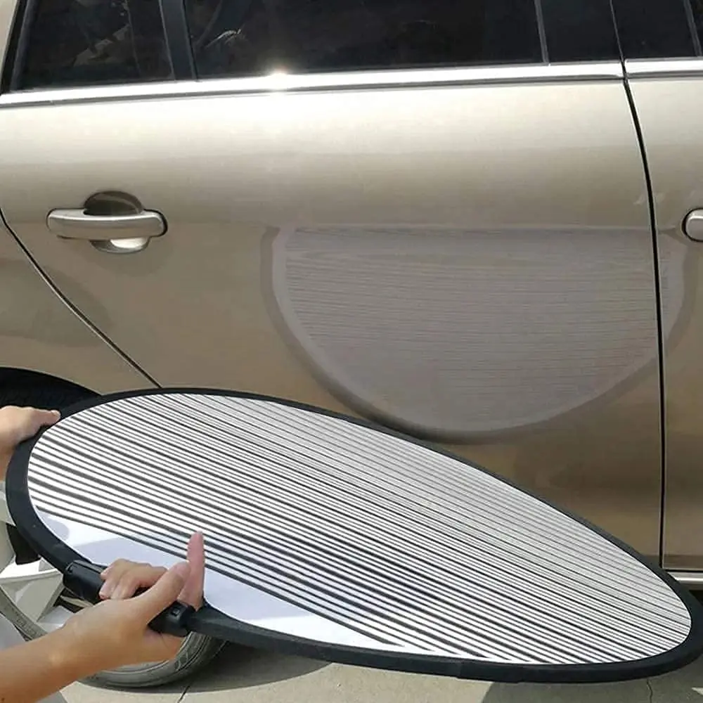 Placa refletora de amassados dobrável, 80 cm, pano, linha refletora, arranhões para carro, removedor de amassados, ferramenta de verificação,