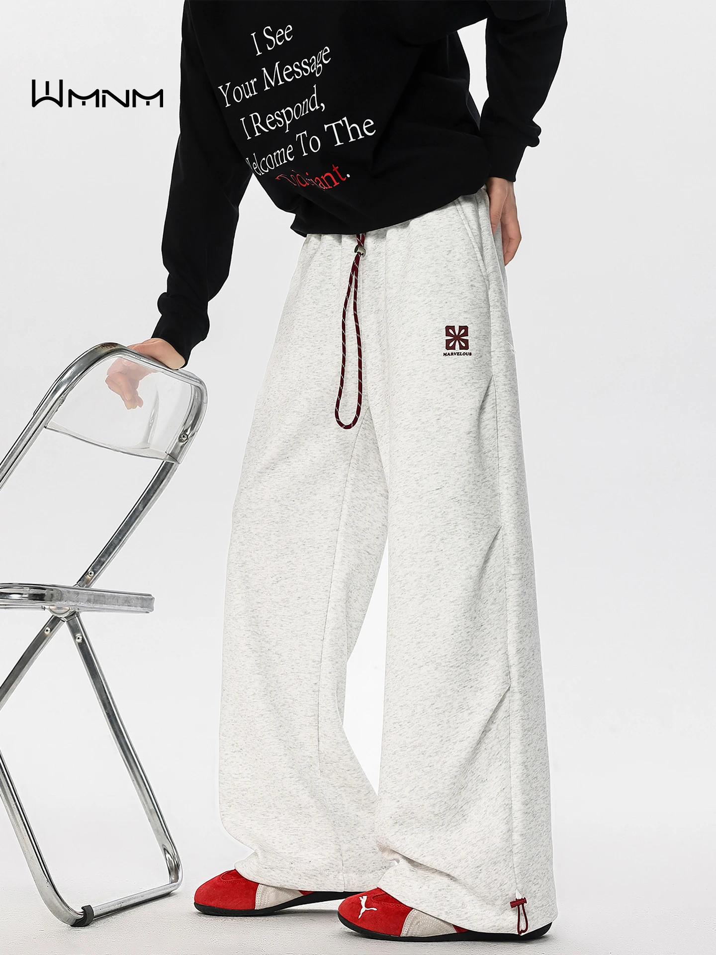 

Мужские спортивные брюки Cleanfit в американском ретро-стиле, прямые, свободного кроя, для осени и зимы, модные, повседневные, широкие, длинные