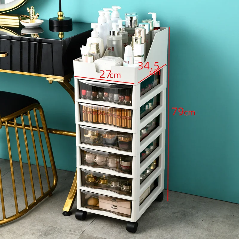 Light Luxury Manicure Cart Makeup Drawer Organizer with Removable Plastic Storage-Nail Polish Glue Desktop Box