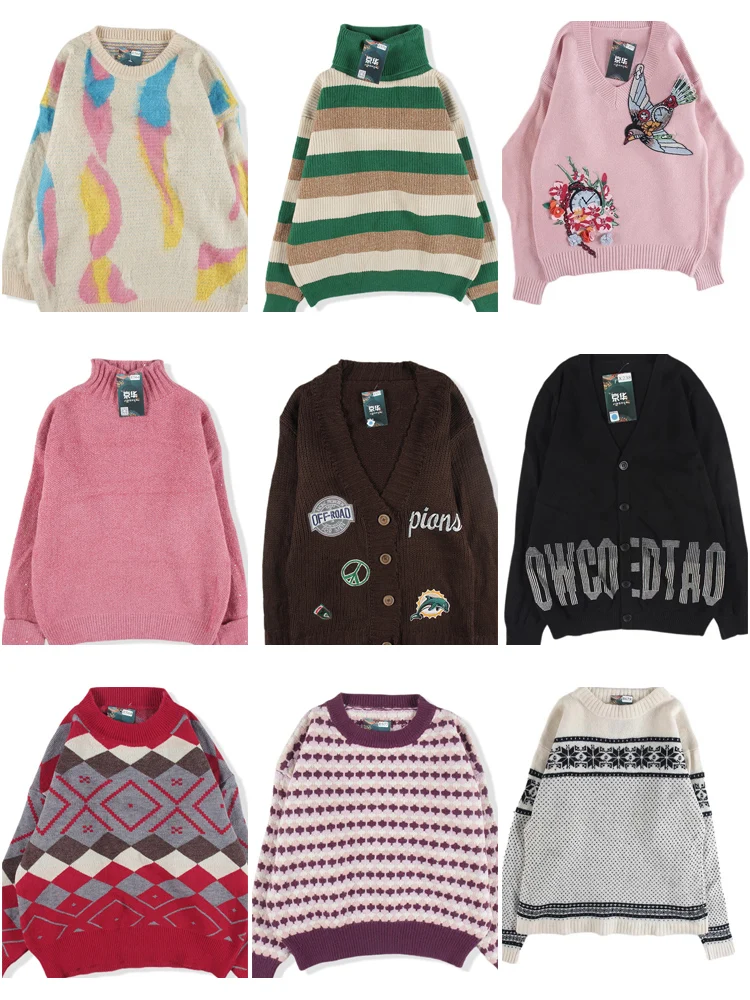 

Vintage Loose Fit ex Fair Isle Knit Sweater Bold Color Blo Pattern Autumn Winter Woolen Sweater Commute Sle