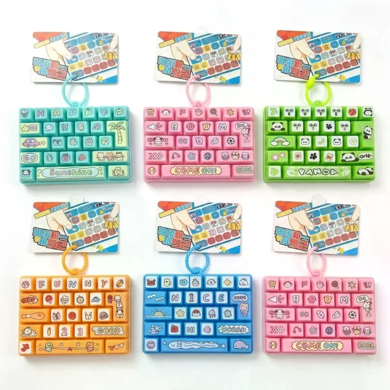 Sensory Fidget Toy 26 Keys Panda Pattern Keyboard Pendant Portable for Kids Adults Work Break Decompression