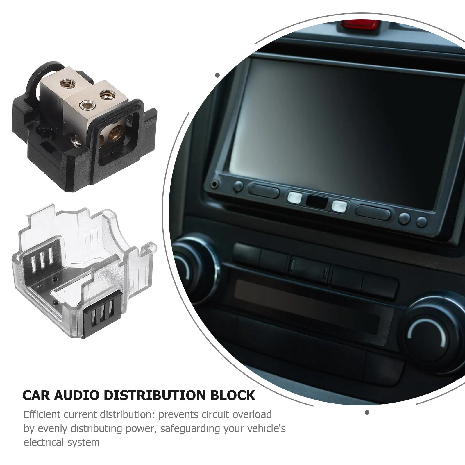 

Car Audio Distribution Block 2-Way Power Ground Distributor Heavy Duty Zinc Alloy Amp Wire Splitter for Auto Amplifier