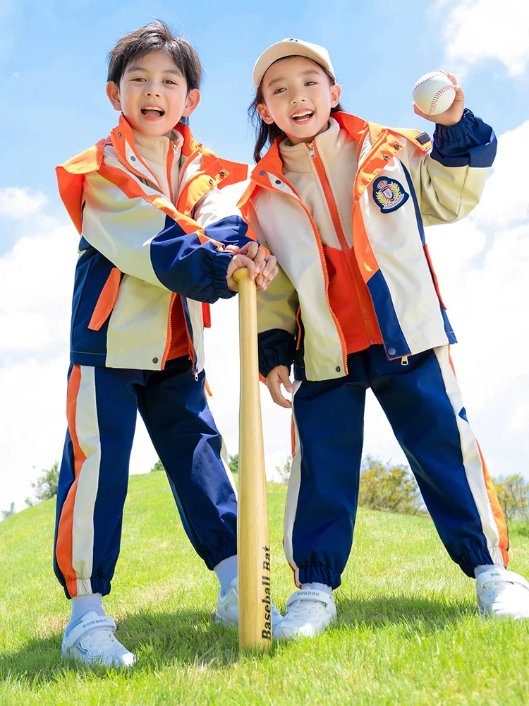 

Kindergarten School orm Spring Autumn Tee-piece Set Primary School Student Class orm Winter Jaet Pants Skirt