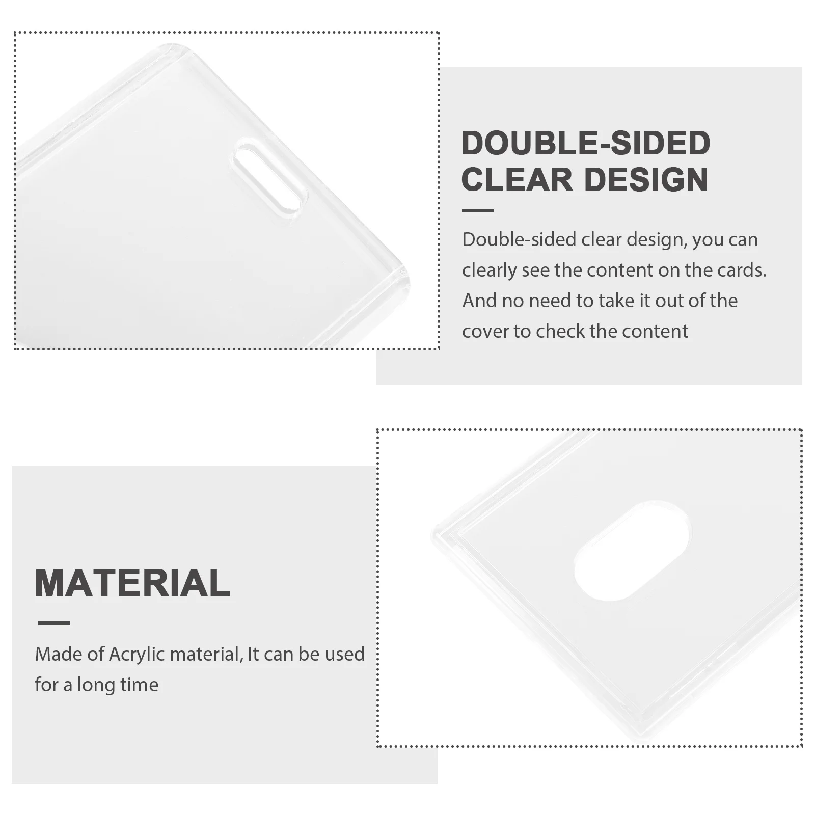 6Pcs Id Badge Holder Clear Card Sleeves for Name Cards Credit Cards Protective Transparent Vertical Badge Sleeve Lanyard