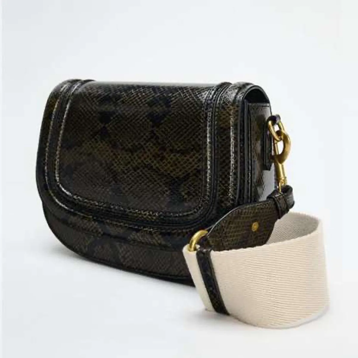 

Fashion Serpentine Saddle Bags for Women Handbags Wide Strap Cover Shoulder Bag Snake Pattern Crossbody Bag NEW Designer Bags