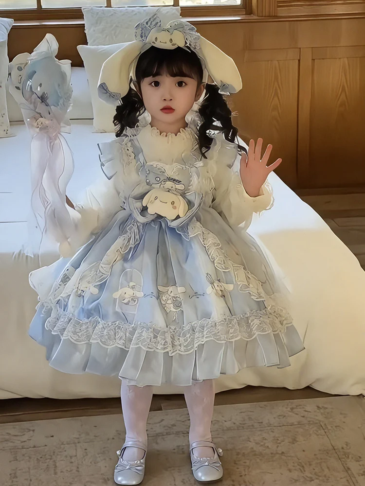 Lolita Kinder Dr Meisjes Verjaardagstaart Rok Gezwollen Prinses Rok Klein Meisje Kaneel Hond Lente Herfst Winter Dr