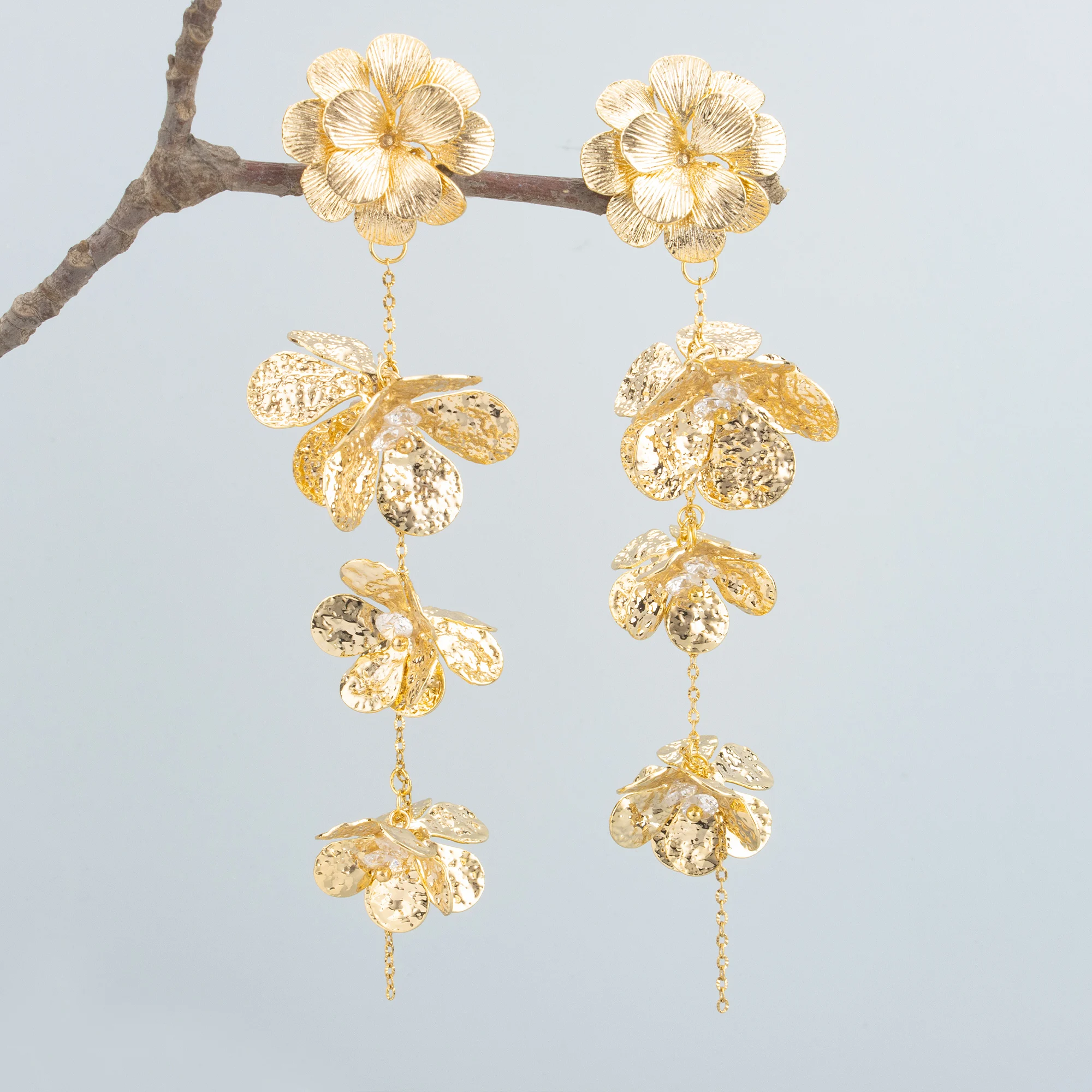 GUFEATHER,20pcs/lot,MH77,jewelry accessories,18k gold rhodium plated,copper,nickel free,flower shape,charms,jewelry making image 4