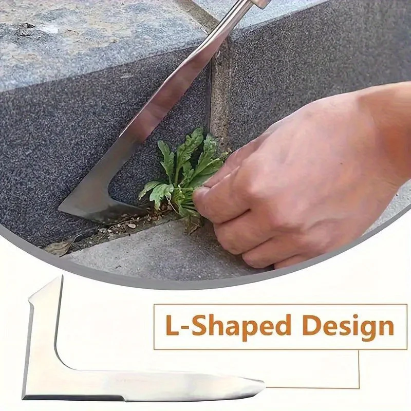 1 PC,สแตนเลสสตีล Crack Weeding TOOL,L-Shaped อเนกประสงค์สวนเครื่องมือ,13.5 นิ้ว,โลหะสําหรับ YARD Patio Driveway