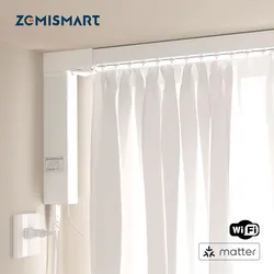 Zemismart Matter Over WiFi Smart Slide Curtain Motor with Easy Installation Track Support SmartThings HomeKit Alexa Google Home