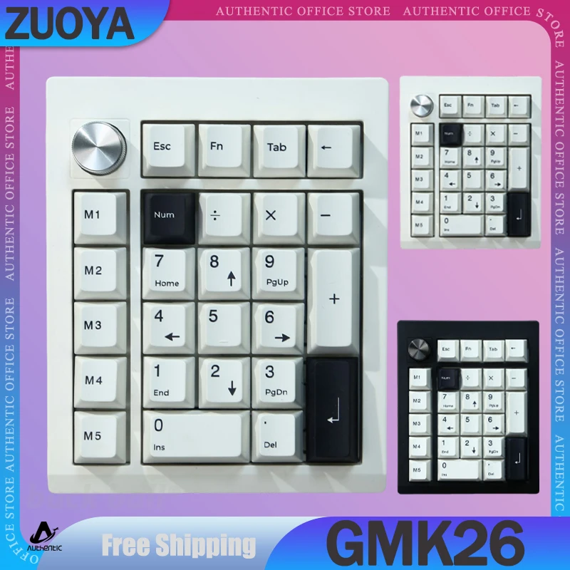 

ZUOYA GMK26 Mechanical Keyboard 3Mode 2.4G Bluetooth Wireless Mini Keypad RGB Gasket Customized Mini Keyboard For QMK/VIA Gifts